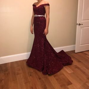 Jovani mermaid dress with train